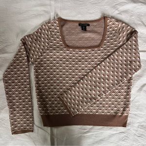 Tahari Square neck patterned sweater, Sz L